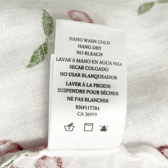 Rails Linen Tie-Front August Sun Dress in White & Red Cherries Print Size Medium - Picture 15 of 16